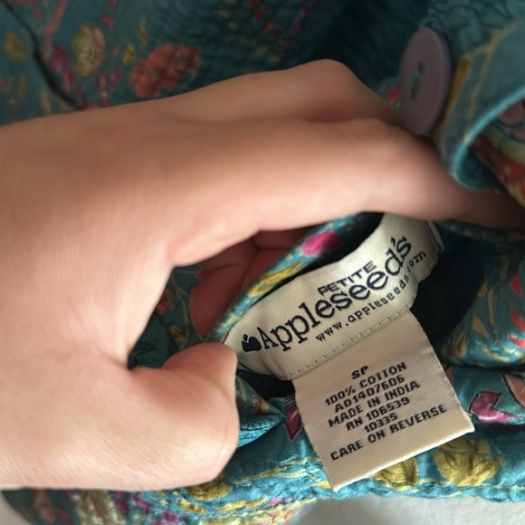 Appleseeds floral reversible jacket size small - Picture 2 of 5